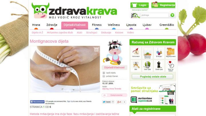 Montignacova dijeta na Zdrava Krava, by Irena Švenda, Adhara Nutricionizam